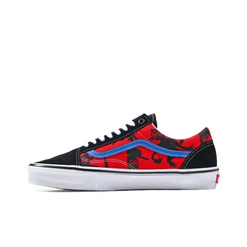 Krooked Skate x Vans Old Skool Collection Низкие Кроссовки для скейтбординга Унисекс Красные Синие