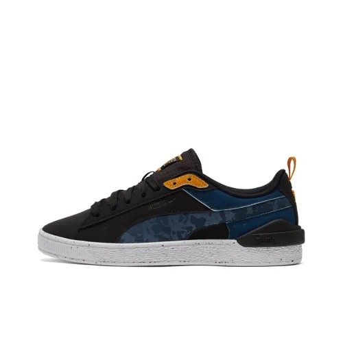 PUMA Suede Series Low Топ Скейтборд Кроссовки Унисекс Синий Черный