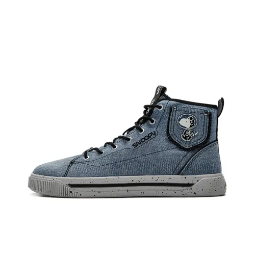 SNOOPY x ANTA Устойчивые к истиранию противоскользящие высокие кроссовки для скейтбординга Мужские Синий Черный