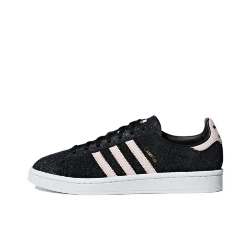 Adidas Originals Campus Abrasion Resistant Низкие Кроссовки для скейтбординга Женские Черный Розовый