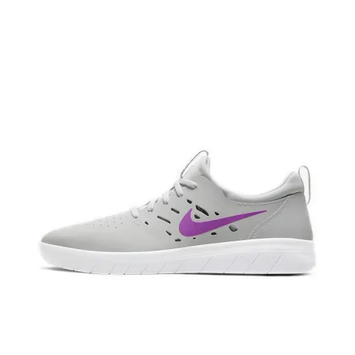 Nike SB Nyjah Free Покрытие Slip-Resistant Низкие Кроссовки для Скейтбординга Унисекс Серый Фиолетовый