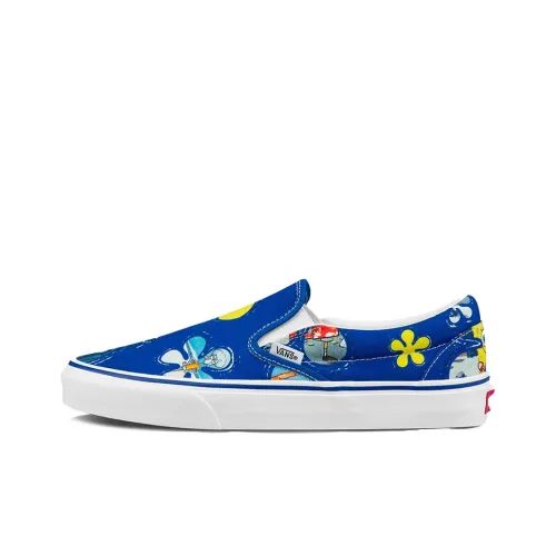 SPONGEBOB SQUAREPANTS x Vans Slip On Series Низкие Скейтборд Кроссовки Унисекс Синий