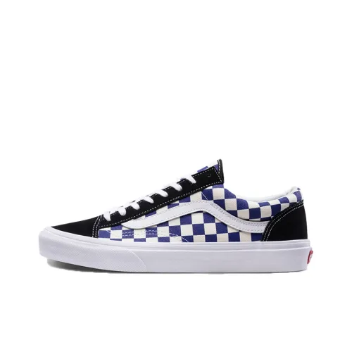 VANS Style 36 Series Низкие Скейтборд Кроссовки Унисекс Сине-Белая Шахматная Доска