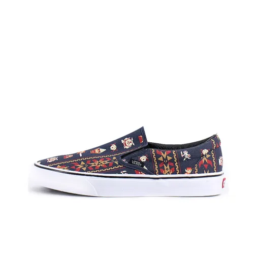 Vans Slip On Аbrasion Resistant Низкие Кроссовки для скейтбординга Унисекс Blue