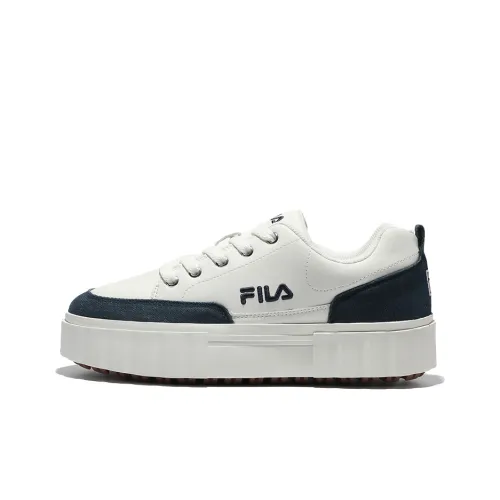 FILA Sand Blast Row Low Топ Скейтборд Кроссовки Унисекс Белый Синий Корейский стиль