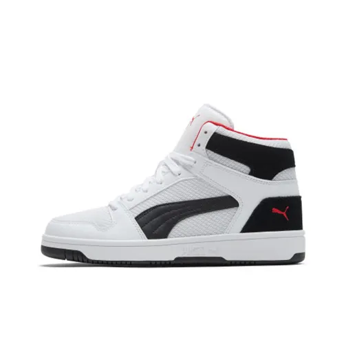 PUMA Rebound Layup Сетка MID Топ Скейтборд Кроссовки Унисекс Черный Белый