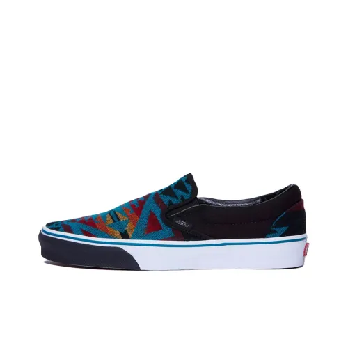 Vans Slip On Series Low Топ Скейтборд Кроссовки Унисекс Синий Черный