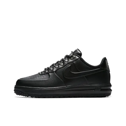 nike Lunar Force 1 Low Duckboot Черный Warrior Покрытие Противоскользящий Низкий Топ Скейтбординг Кроссовки Мужские Черные