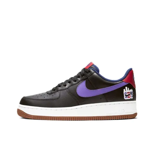 Nike Air FORCE 1 Легкий Top Кроссовки для скейтбординга с низким профилем унисекс черный фиолетовый