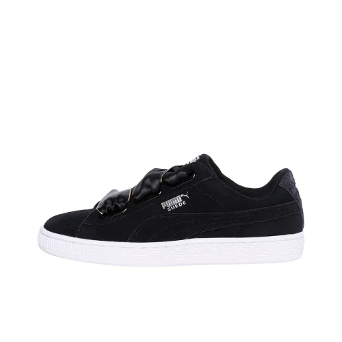 PUMA Suede Series Сердце Galaxy Низкие Кроссовки для скейтбординга Женские Черные