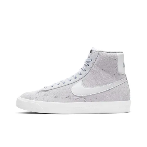 Nike Blazer '77 Замша с покрытием Теплоизоляционный Устойчивый к истиранию MID Топ Скейтбординг Кроссовки GS Серый Белый Синий