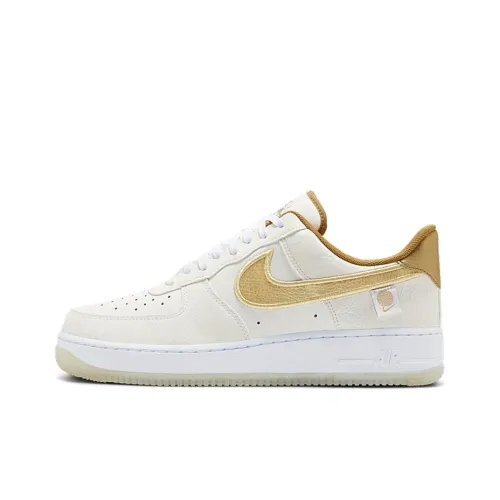 Nike Air FORCE 1 07 Lv8 Worldwide Low Top Скейтборд Кроссовки Унисекс Белый Золото