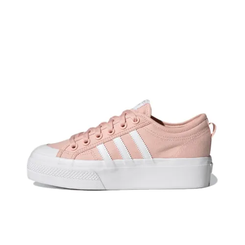 Adidas Originals NIZZA Platform Slip-Resistant Low Top Скейтборд Кроссовки Женские Розовые Белые