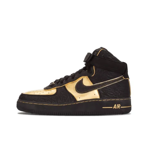 Nike Air Force 1 Nitro Microphone Slip Resistant Abrasion Resistant Легкий High Топ Кроссовки для скейтбординга Черный золотой