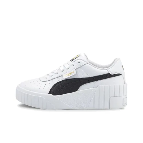PUMA Cali Series Wedge Low Топ Кроссовки для скейтбординга Женские Черный Белый