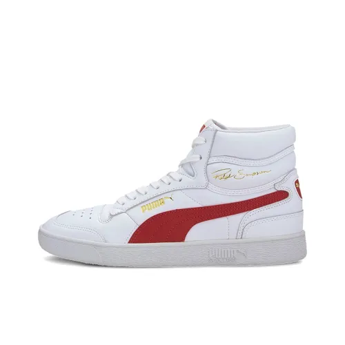 PUMA Ralph Sampson Устойчивые к истиранию высокие кроссовки для скейтбординга унисекс белые красные золотые