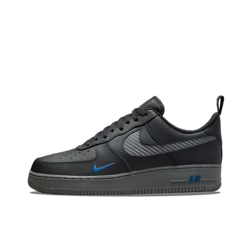 Nike Air FORCE 1 Slip-Resistant Амортизация Устойчивость к истиранию Легкий Низкий Топ Скейтбординг Кроссовки Мужские Черный Синий
