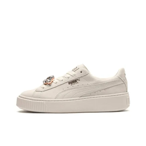 PUMA Suede Series Платформа Gen Low Топ Кроссовки для скейтбординга Женские Экрю