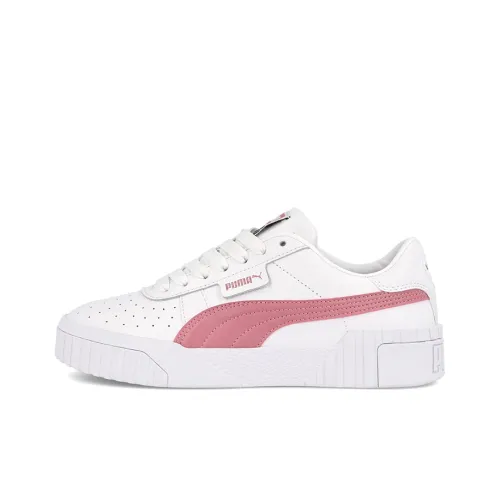 PUMA Cali Slip Resistant Abrasion Resistant Дышащий Низкий Топ Скейтборд Кроссовки Женские Белые Розовые