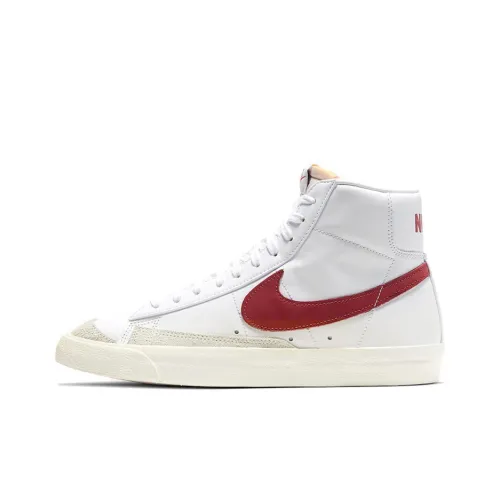Nike Blazer 77 'Кирпич Красный' Противоскользящие Устойчивые к Износу MID Топ Скейтборд Кроссовки Унисекс Красный Белый