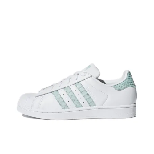 Adidas Originals SUPERSTAR LOW Топ Скейтборд Кроссовки Женские Белые Синие