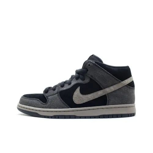 nike Dunk SB Черный железный Белый противоскользящий Легкий MID Топ Скейтбординг Кроссовки Мужской Серый черный