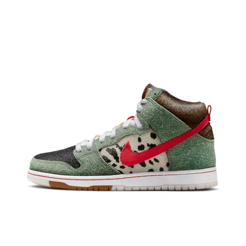 Nike Dunk SB Собака Уокер Пятно Высокие Кроссовки для скейтбординга Унисекс Селадоновый зеленый