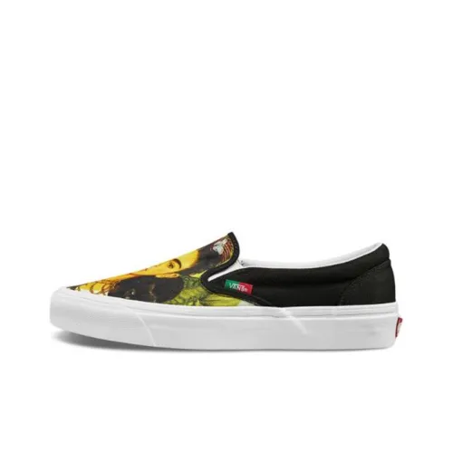 Frida Kahlo x VANS Slip-on Low Top Skateboard Shoes Unisex Black Фрида Кало x VANS Слип-он Низкий Топ Скейтборд Кроссовки Унисекс Черный