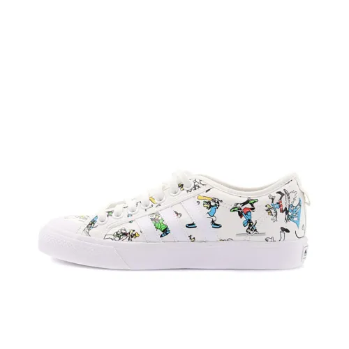 Disney x Adidas Originals NIZZA Спорт Goofy Slip-resistant Low Top Скейтборд Кроссовки Unisex Белый