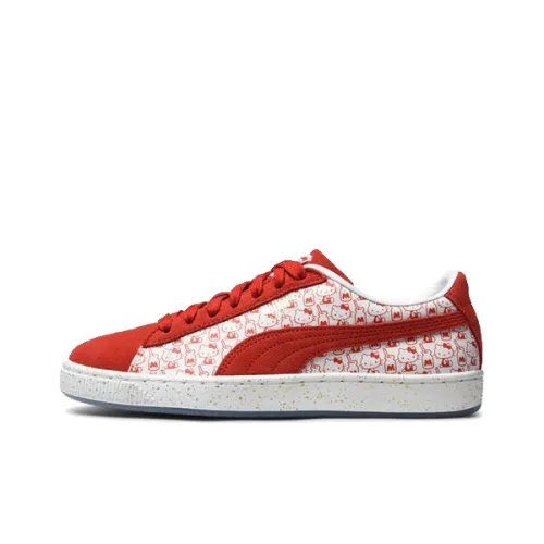 Hello Kitty X PUMA Suede Series Low Top Скейтборд Кроссовки Женские Красный Белый