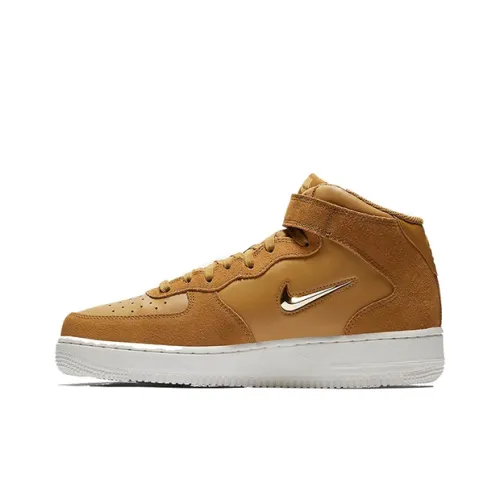 Nike Air Force 1 Нескользящий Легкий MID Скейтбординг Кроссовки Мужские Коричневые