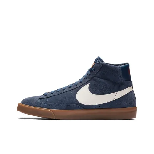 Nike Blazer Non Slip Легкий MID Топ Скейтборд Кроссовки Мужские Темно-синие