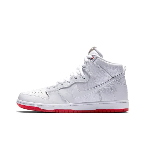 nike Dunk SB Kevin Bradley Кокосовая пальма Покрытие Противоскользящие Высокие Кроссовки для скейтбординга Унисекс Белый Красный