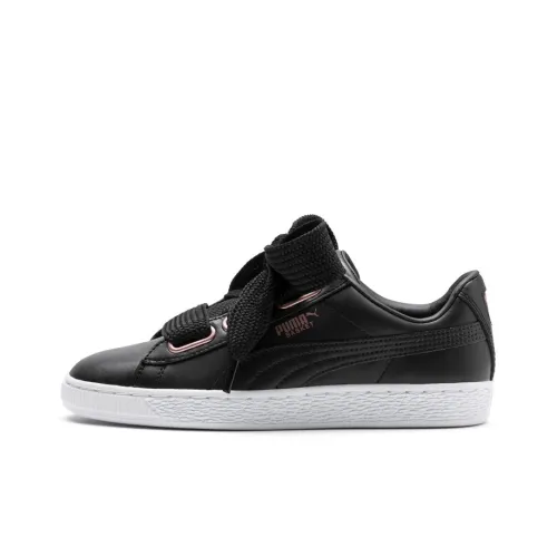 PUMA Basket Heart Кожа Низкий Топ Скейтборд Кроссовки Женские Черные
