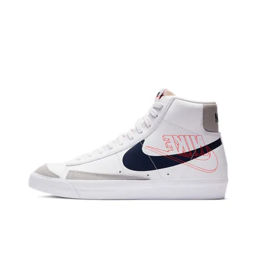 Nike Blazer Покрытие Slip-Resistant MID Топ Скейтборд Кроссовки Мужские Белый Черный Серый