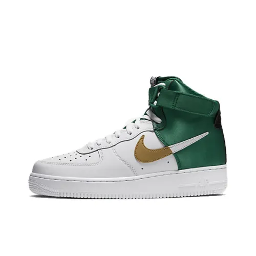 Nike Air FORCE 1 Покрытие Slip-Resistant Высокий Топ Скейтбординг Кроссовки Унисекс Зеленый