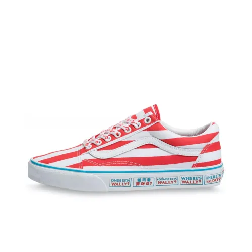 WHERE'S WALDO x VANS Old Skool Collection Низкие Кроссовки для скейтбординга Унисекс Красные Белые