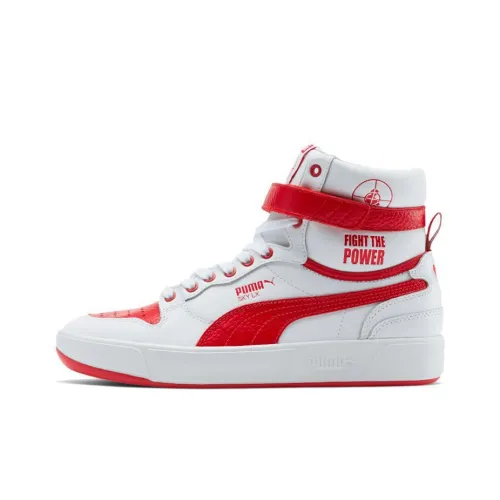 Public Enemy X PUMA Sky LX High Топ Скейтборд Кроссовки Унисекс Белый Красный