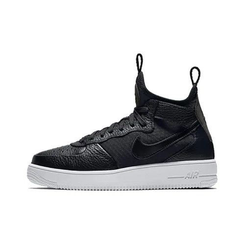 Nike Air FORCE 1 MID Топ Скейтборд Кроссовки Женские Черный Белый