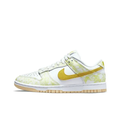 Nike Dunk Low Топ Кроссовки для скейтбординга Женские Белые Желтые