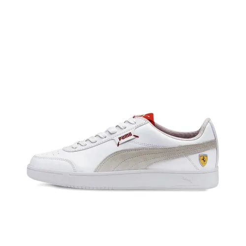 PUMA Ferrari Race Court Legend Low Топ Скейтборд Кроссовки Мужские Белый Серый Красный