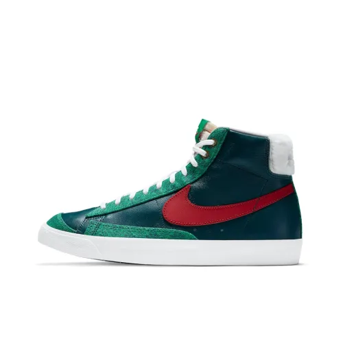 Nike Blazer 77 Рождество Покрытие Противоскользящие MID Топ Скейтборд Кроссовки Мужские Белый Зеленый Красный