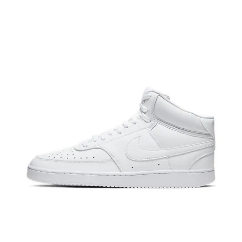 Nike Court Vision Mid Покрытие Slip-Resistant и Abrasion-Resistant MID Топ Скейтборд Кроссовки Мужской Pure White