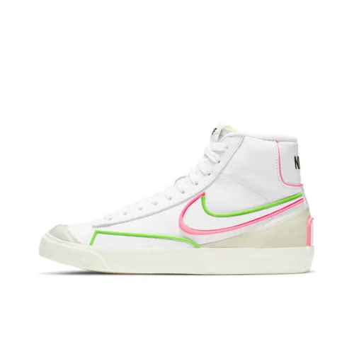 Nike Blazer 77 Бесконечность Покрытие Противоскользящие MID Топ Скейтборд Кроссовки Женские Белые Красные Зеленые