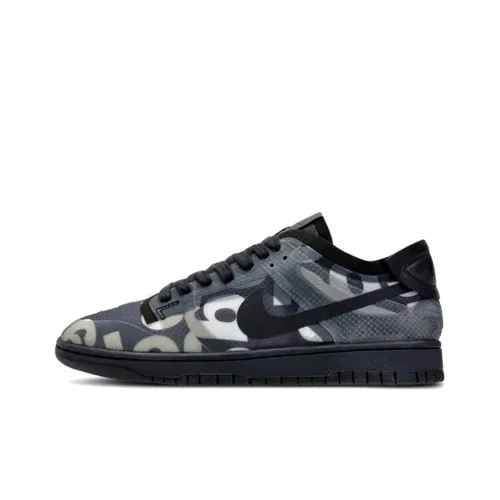CDG Collaboration x Nike Dunk Low Топ Скейтборд Кроссовки Женские Черные Серые