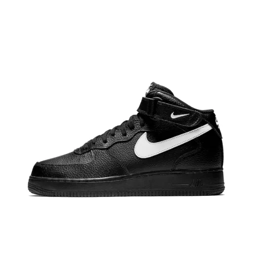 Nike Air Force 1 07 AF1 Покрытие Abrasion Resistant MID Топ Кроссовки для скейтбординга Унисекс Черный белый