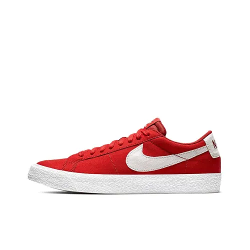Nike Blazer SB ZOOM CNVS Покрытие Slip-resistant Низкий топ Скейтборд Кроссовки Унисекс Красный Белый