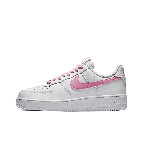 Nike Air FORCE 1 Air Force 1 Slip-resistant Abrasion-resistant Low Top Скейтбординг Кроссовки Женские Белый Розовый