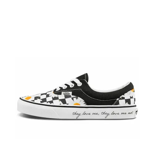 VANS Era Низкий топ Скейтборд Кроссовки Устойчивые к истиранию Унисекс Черный Белый
