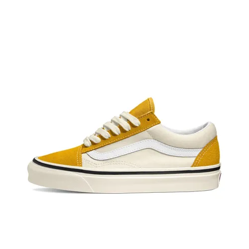 Vans Old Skool Амортизация Устойчивый к истиранию Легкий и Дышащий Скейтборд Низкие Кроссовки Унисекс Желтый Белый